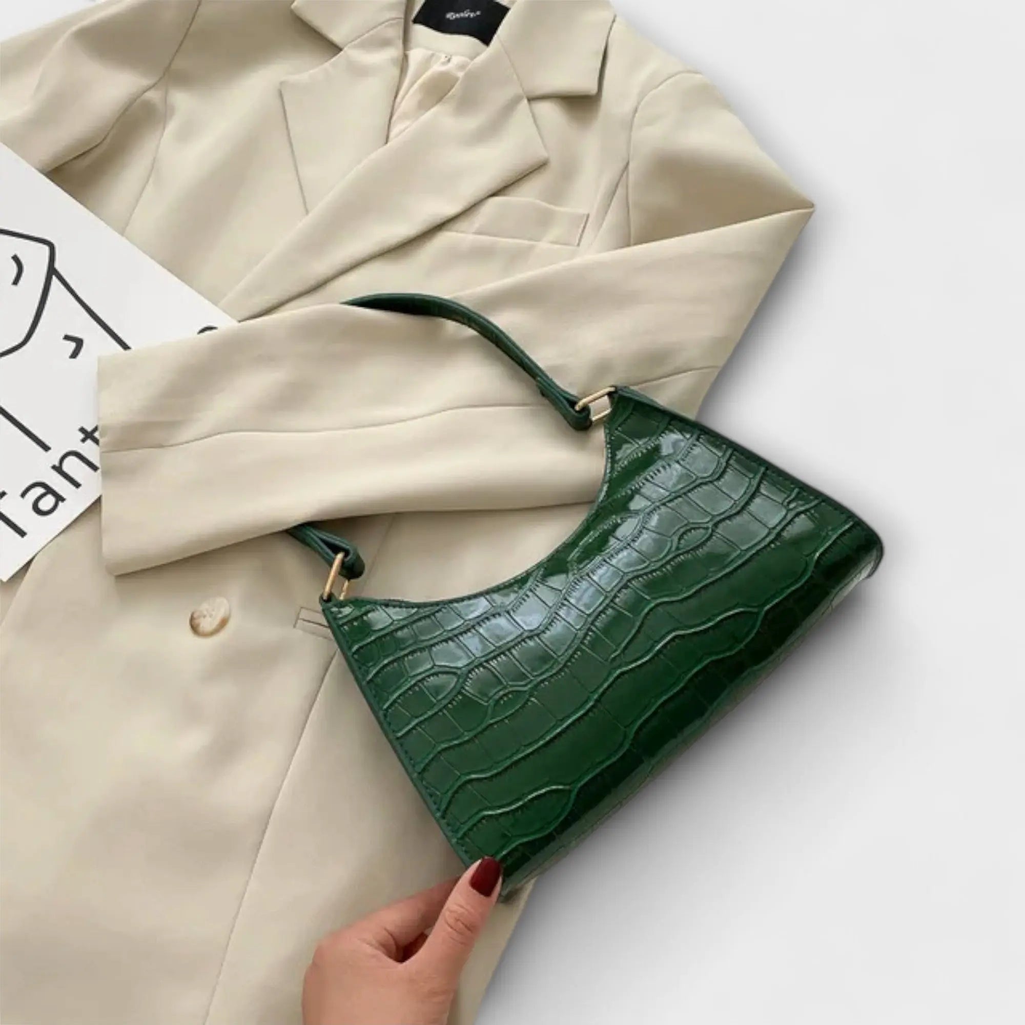Nora. - Glänzende Lederhandtasche Nora Zurich