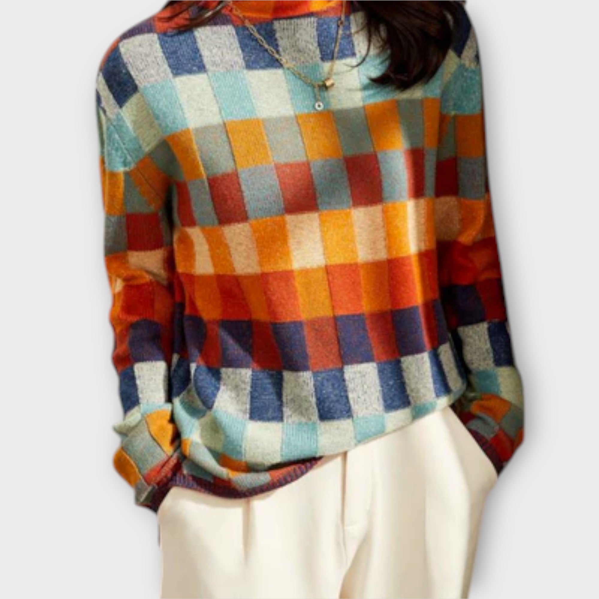 Erika - Patchwork Turtleneck Sweater Nora Zurich