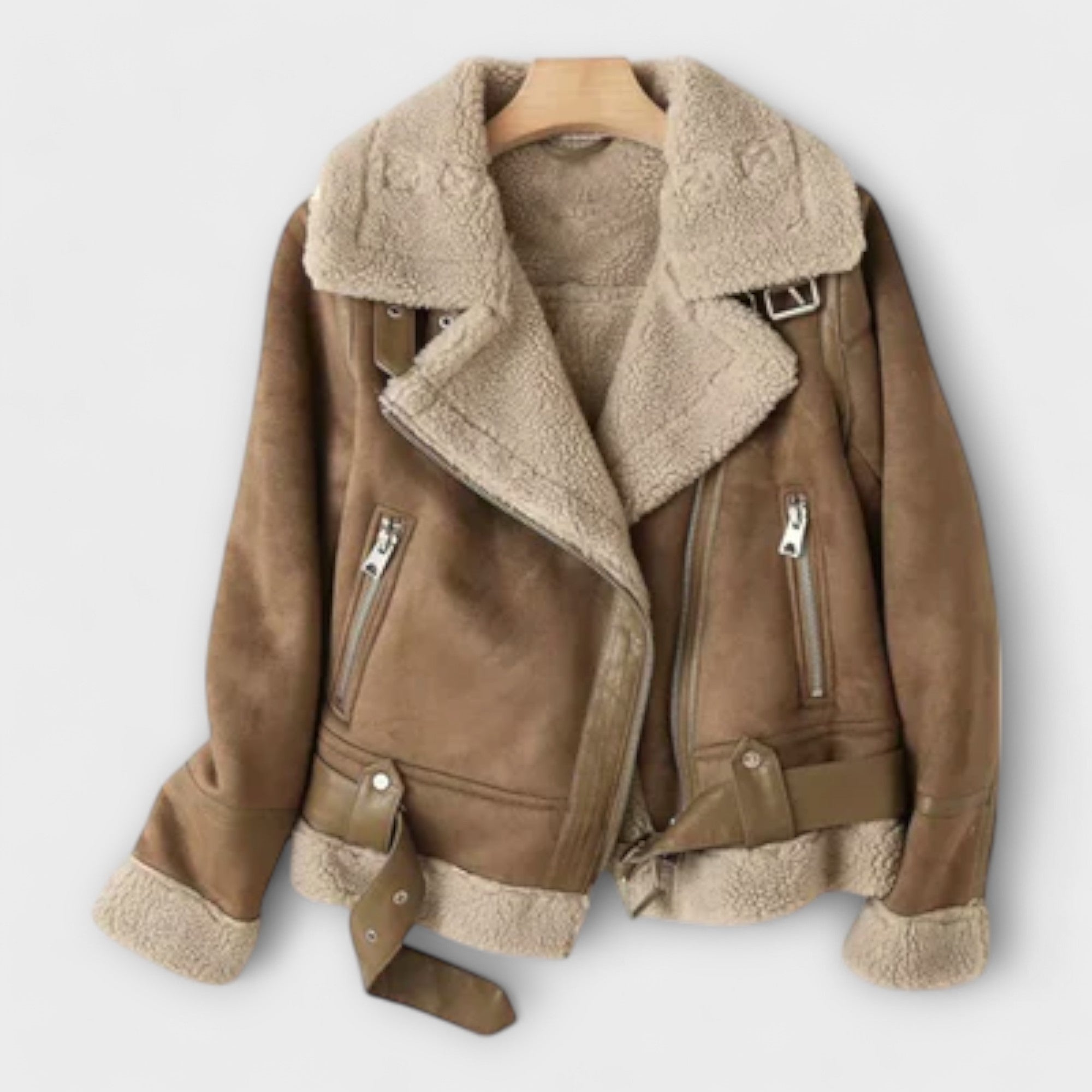 Aurora Lammfell Wildleder Pilotenjacke Nora Zurich