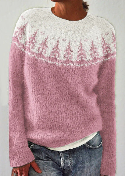 Isländisches Muster Wollstrickpullover