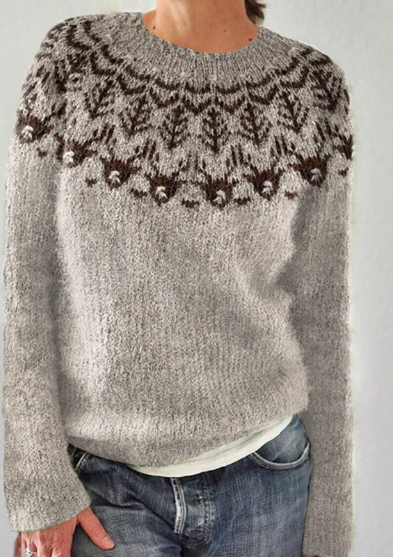 Langarm Crew Neck Pullover