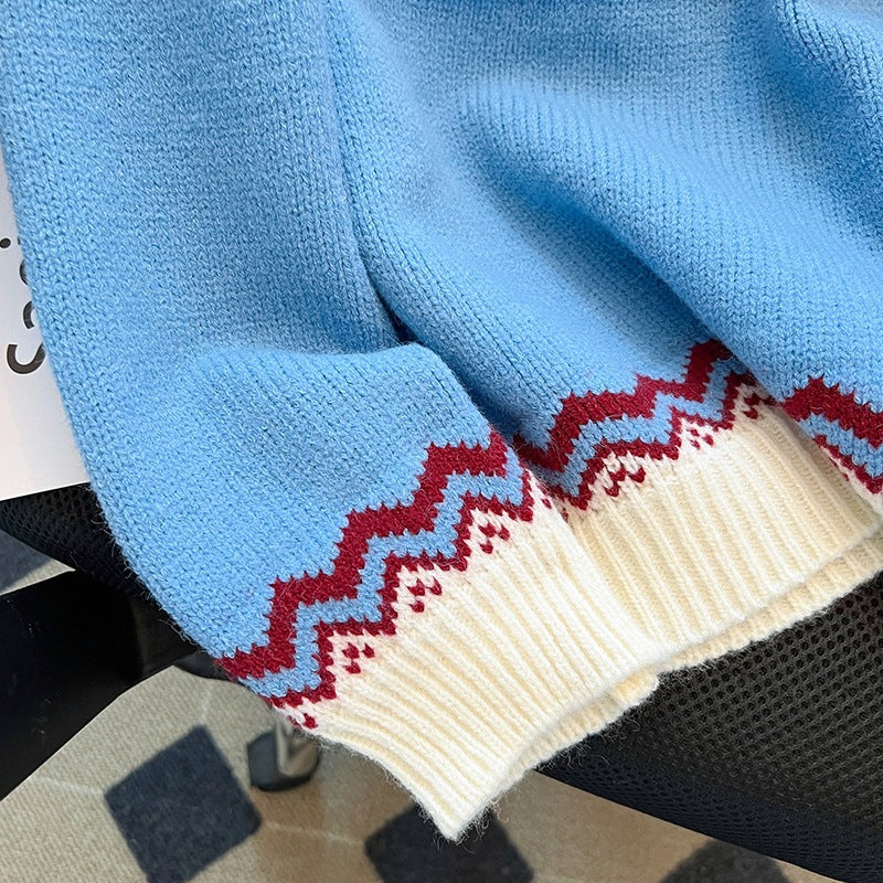 Nordisches Muster Strickpullover