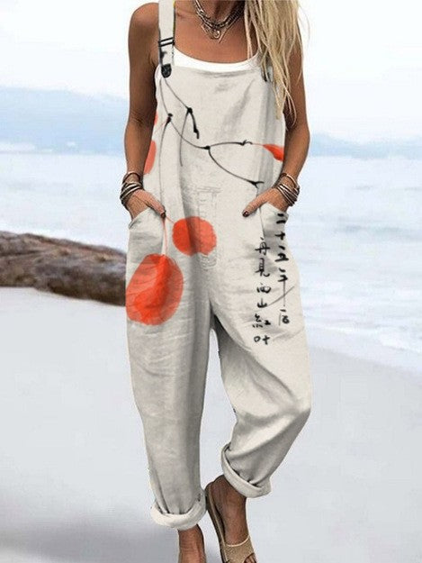 Eva - Damen Ärmelloser Lockere Overall Jumpsuit