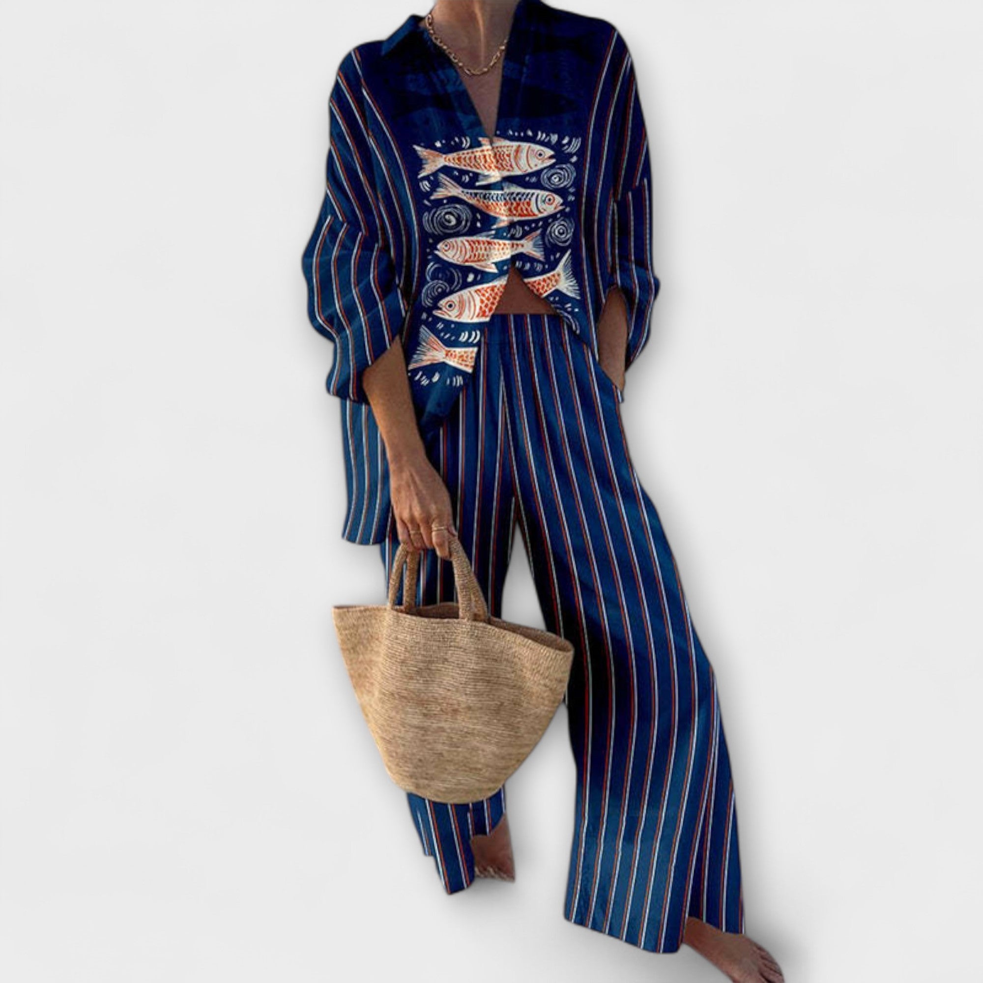 Zairine - Set mit Koi-Muster in Blau Nora Zurich