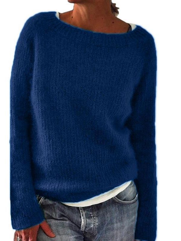 Damen Rundhals Strickpullover