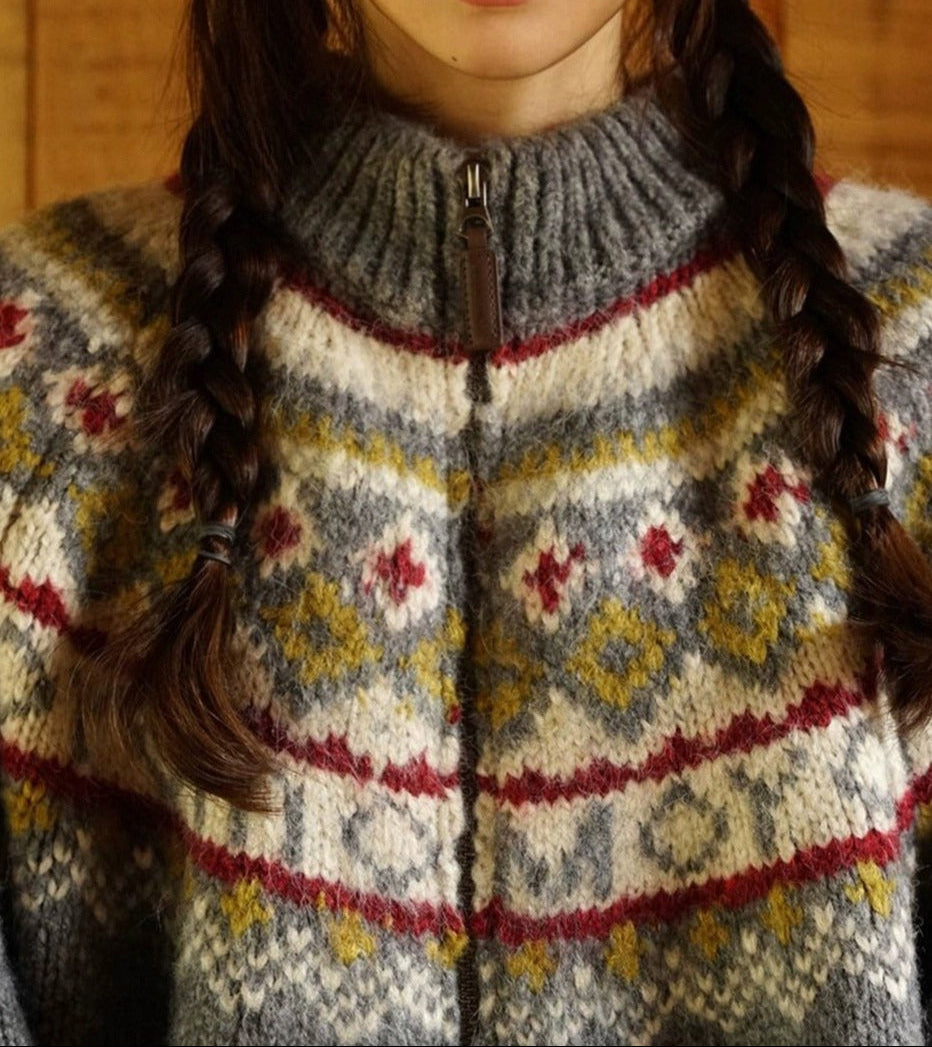 Damen Hoher Hals Strickpullover