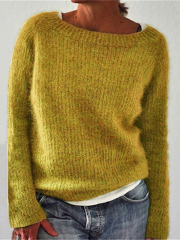 Damen Rundhals Strickpullover