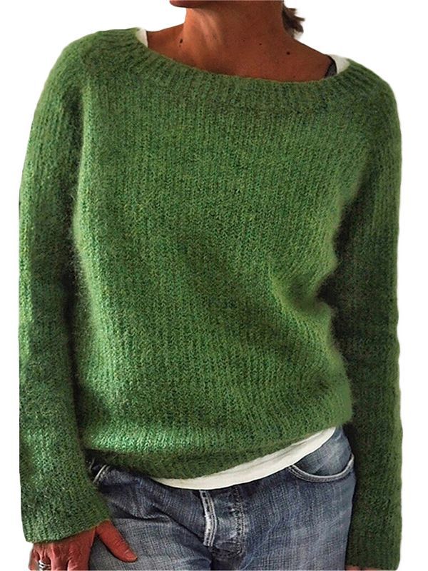 Damen Rundhals Strickpullover