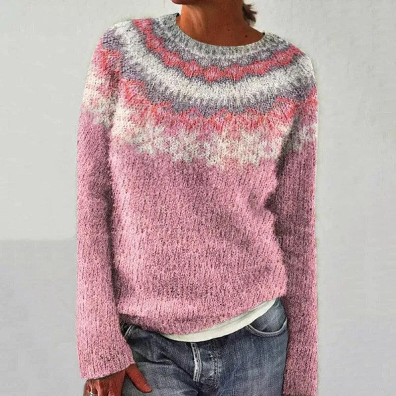 Warmes Sweatshirt mit Auffälligen Geometrischen Mustern