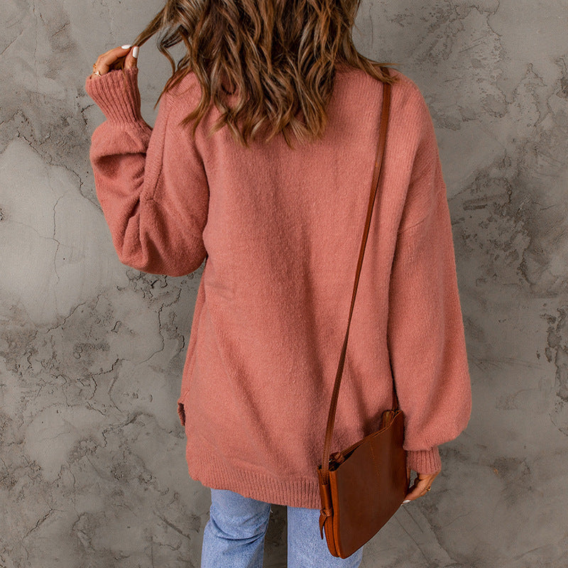 Rundhals Langarm Lässiger Pullover