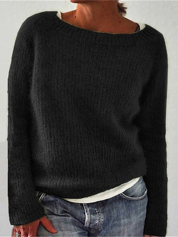 Damen Rundhals Strickpullover