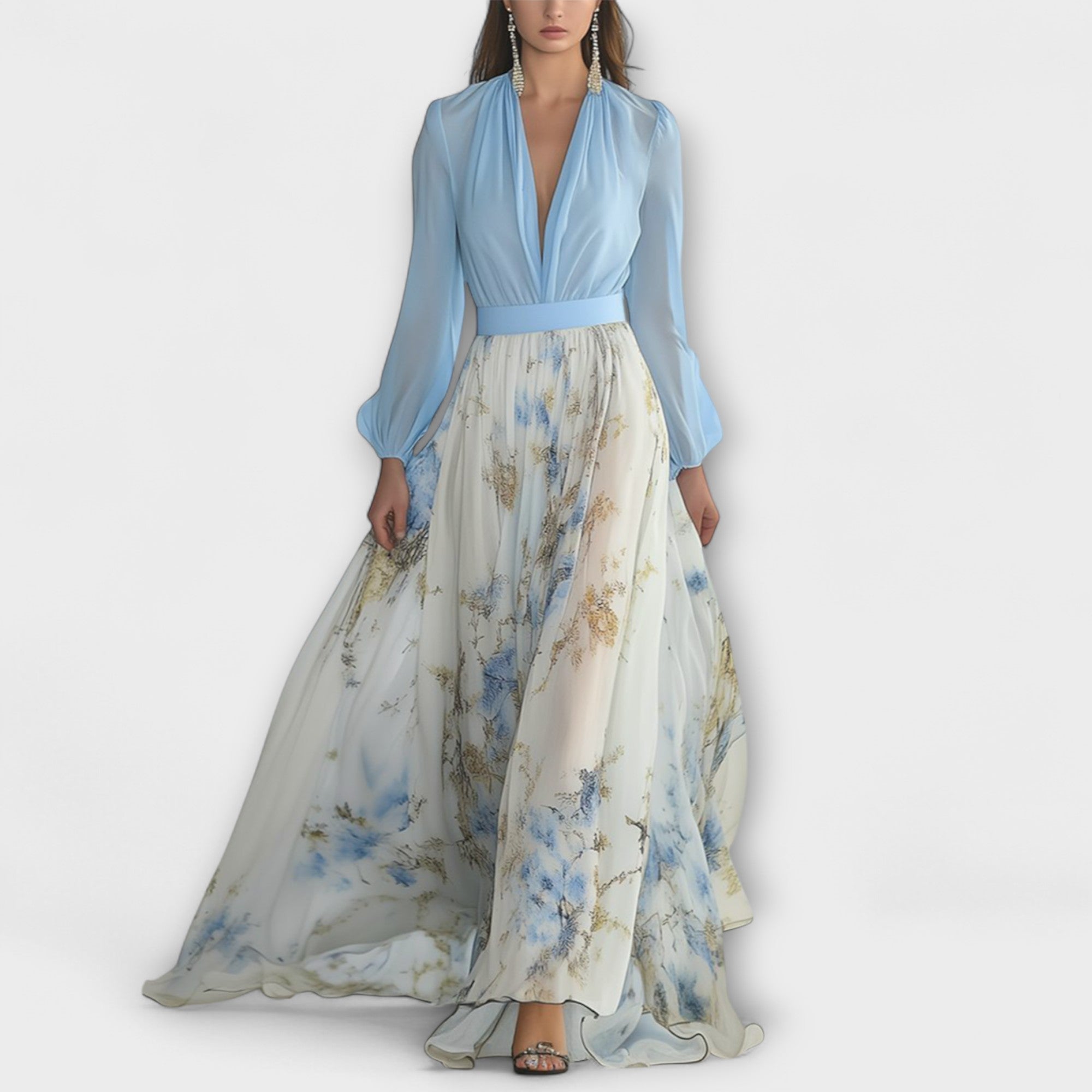 Harper - Funkelndes Floral-Maxikleid