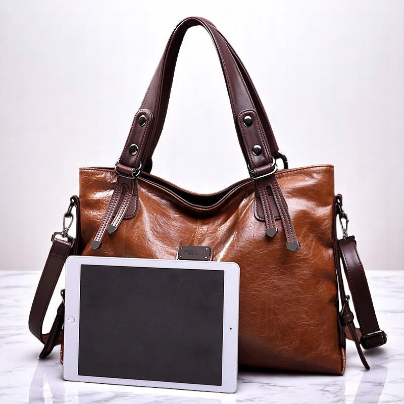 Nora. - Verfeinerte Soft-Leder-Tote-Tasche