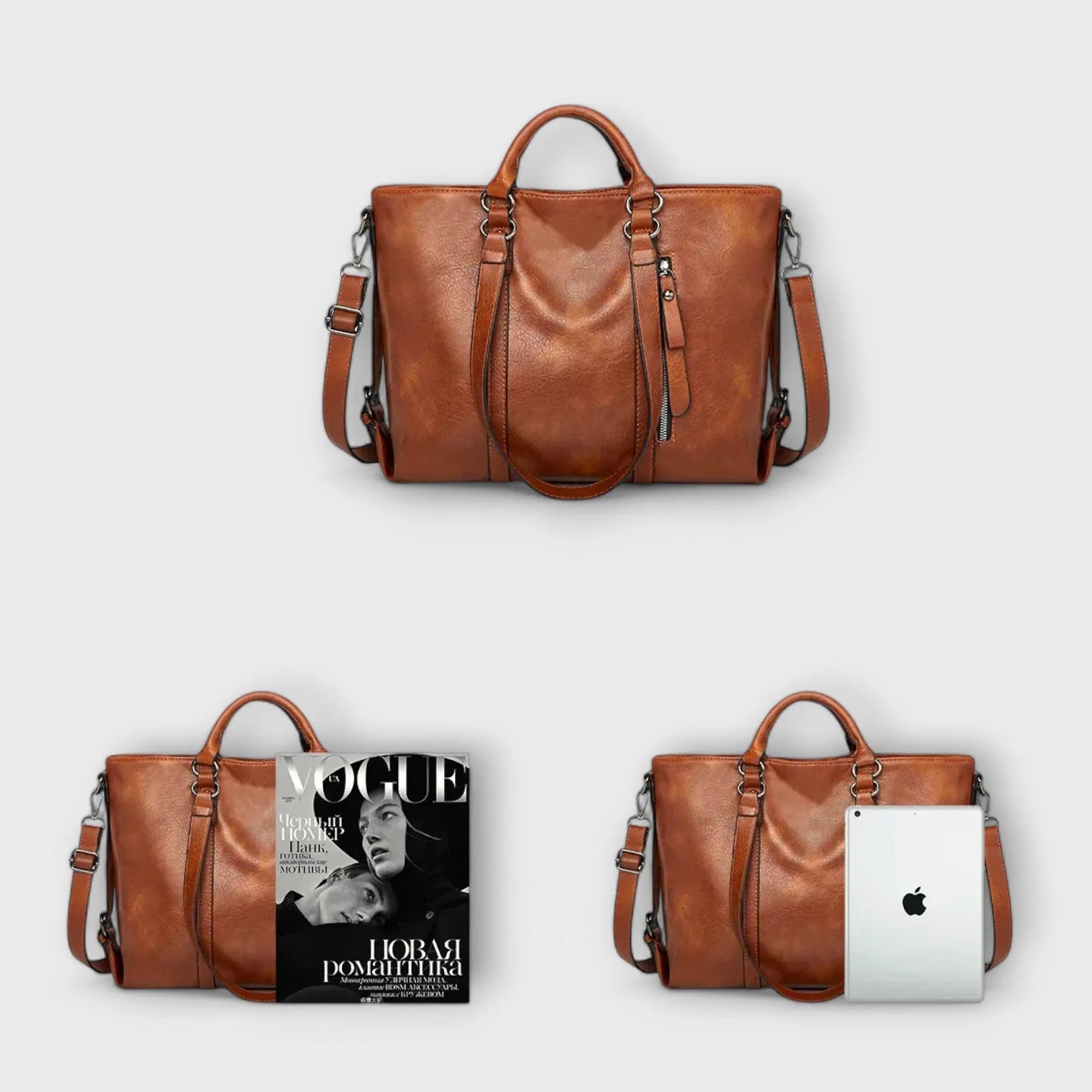 Nora. - Große Lederhandtasche Nora Zurich