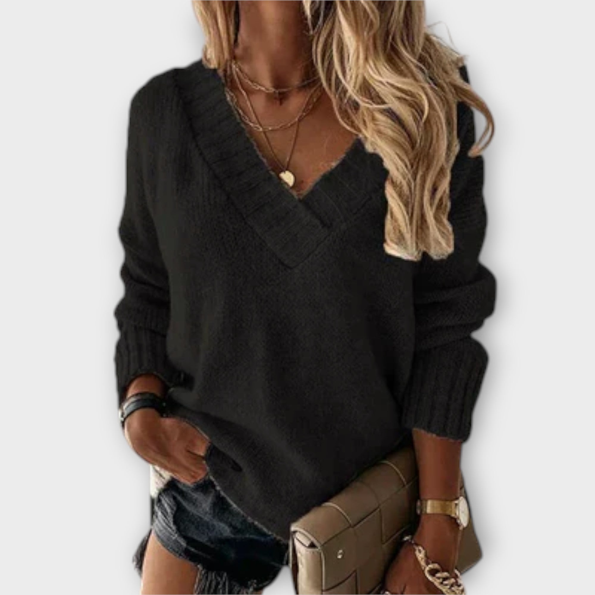 Gemütlicher V-Ausschnitt Pullover