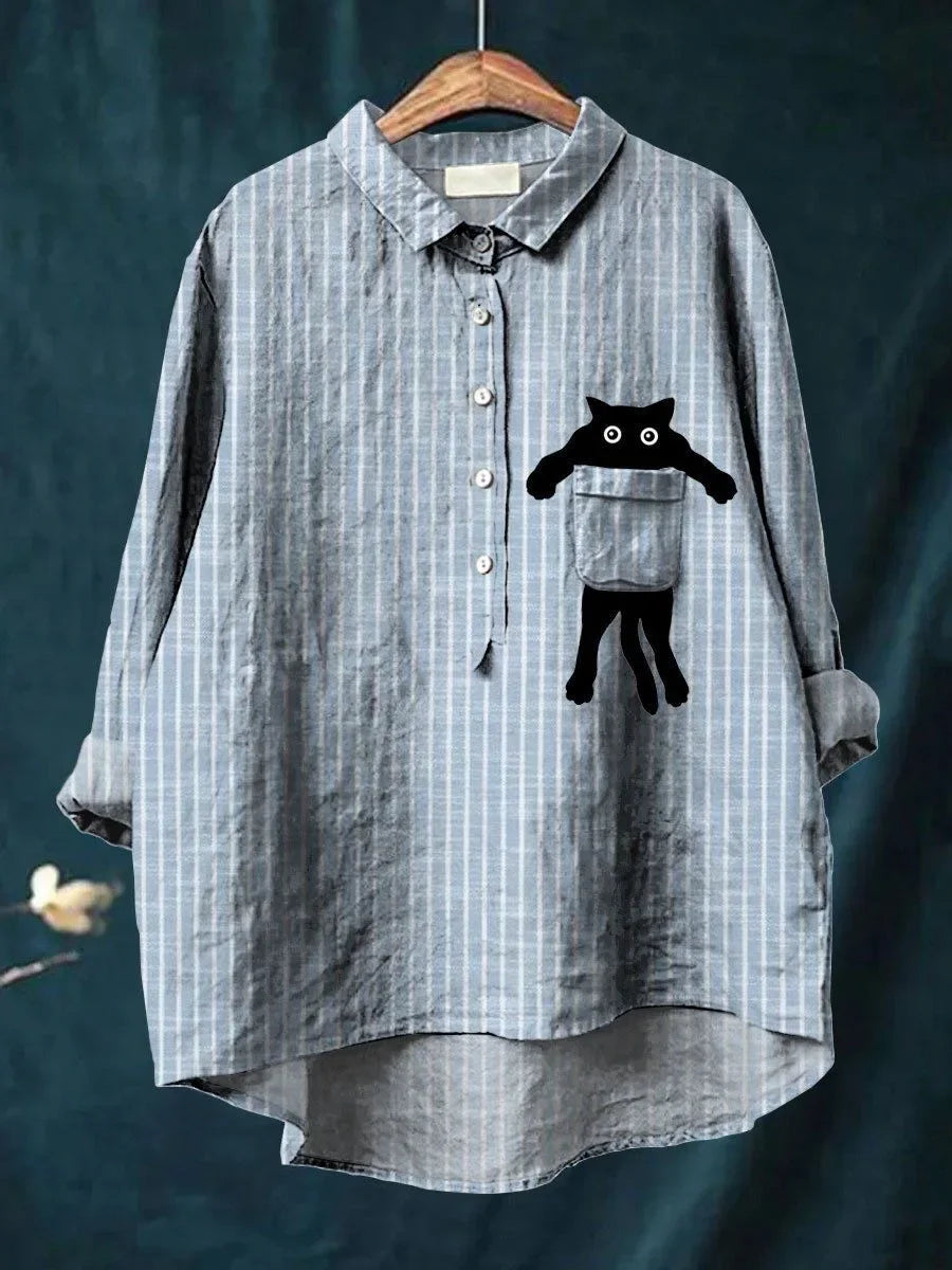Sydney | Süßes Katzen-Pocket-Shirt