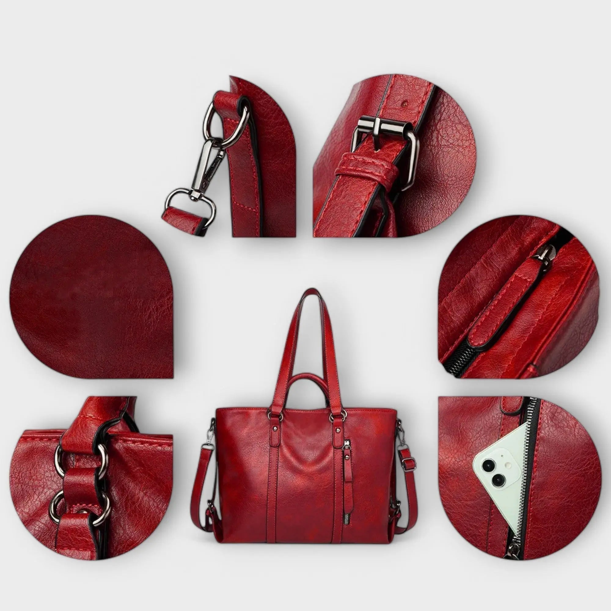 Nora. - Große Lederhandtasche Nora Zurich