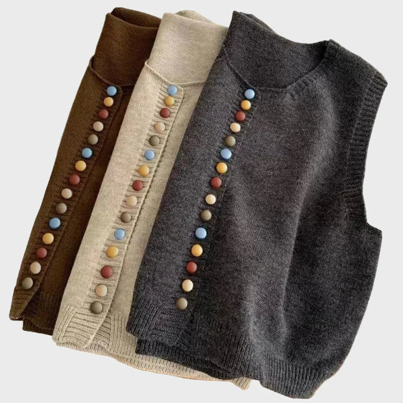 Zaria | Strickweste mit Farbknöpfen Nora Zurich