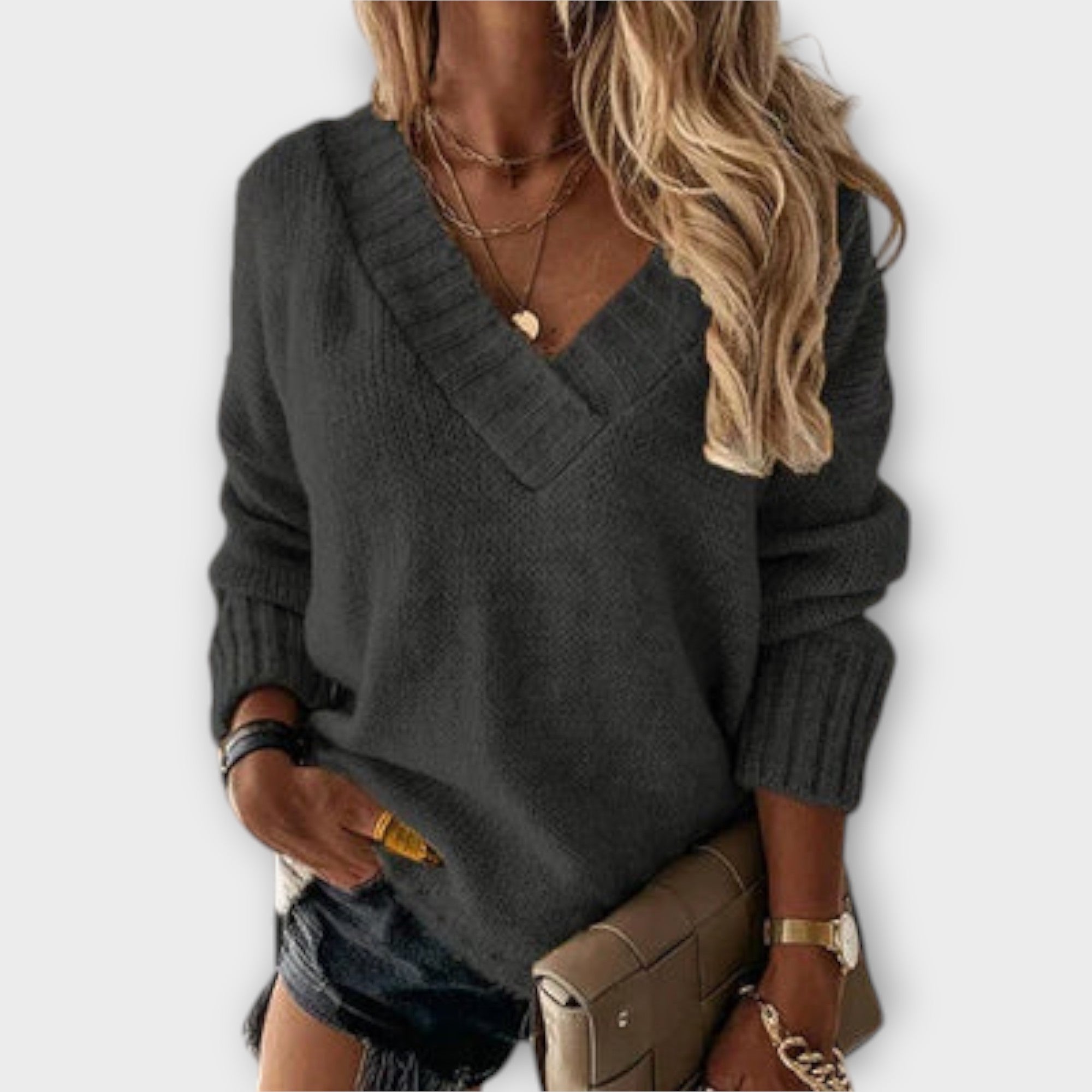 Gemütlicher V-Ausschnitt Pullover
