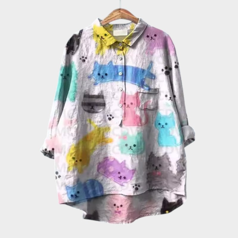 Amelie | Premium-Bluse mit floralen Applikationen