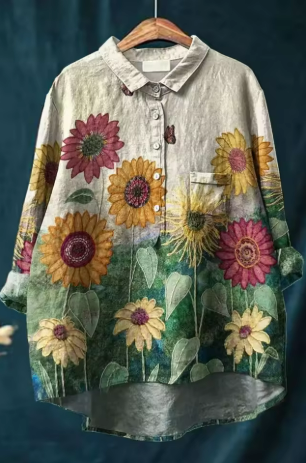 Isabelle | Stilvolles Floral-Hemd mit Knopfleiste