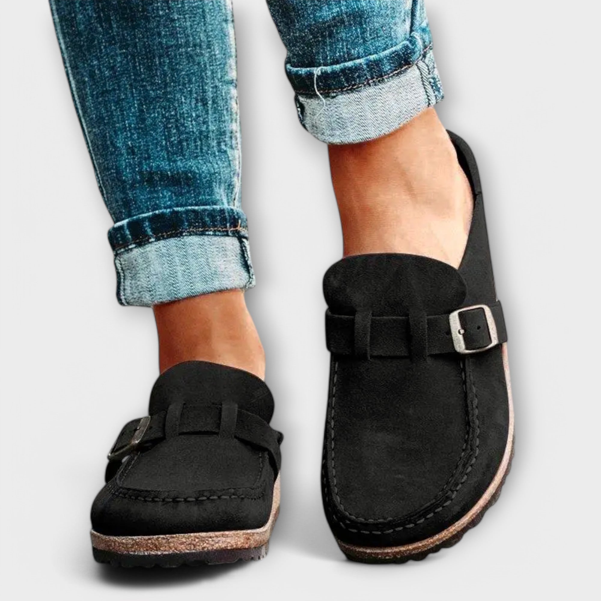 Orthopädische Damenschuhe mit elegantem Schnallenverschluss