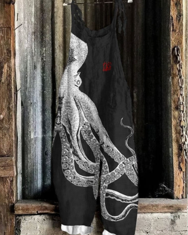 Larkin - Künstlerischer Oktopus-Print Jumpsuit