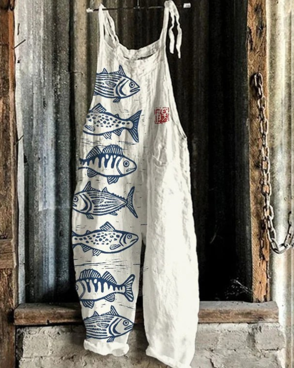 Skylar - Japanischer Lino Kunst Fisch Overall