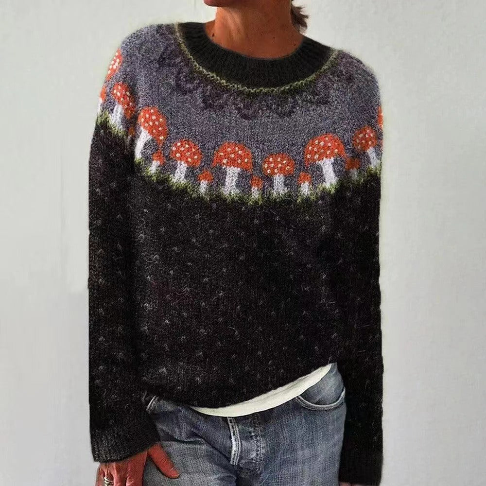 Button Mushroom Jumper – Lässiger Schnitt Perfekt für Wochenendgemütlichkeit und Entspannten Chic