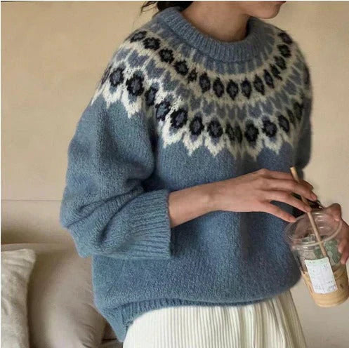 Klassischer Jacquard-Strickpullover für Männer