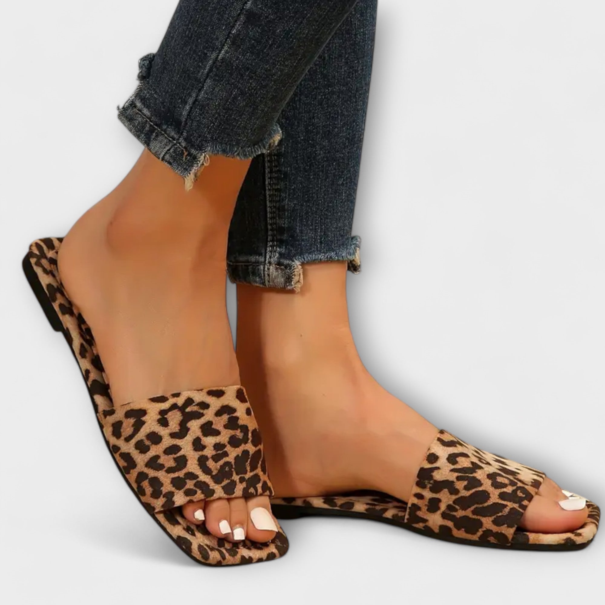 Leopardenmuster Flache Sandalen