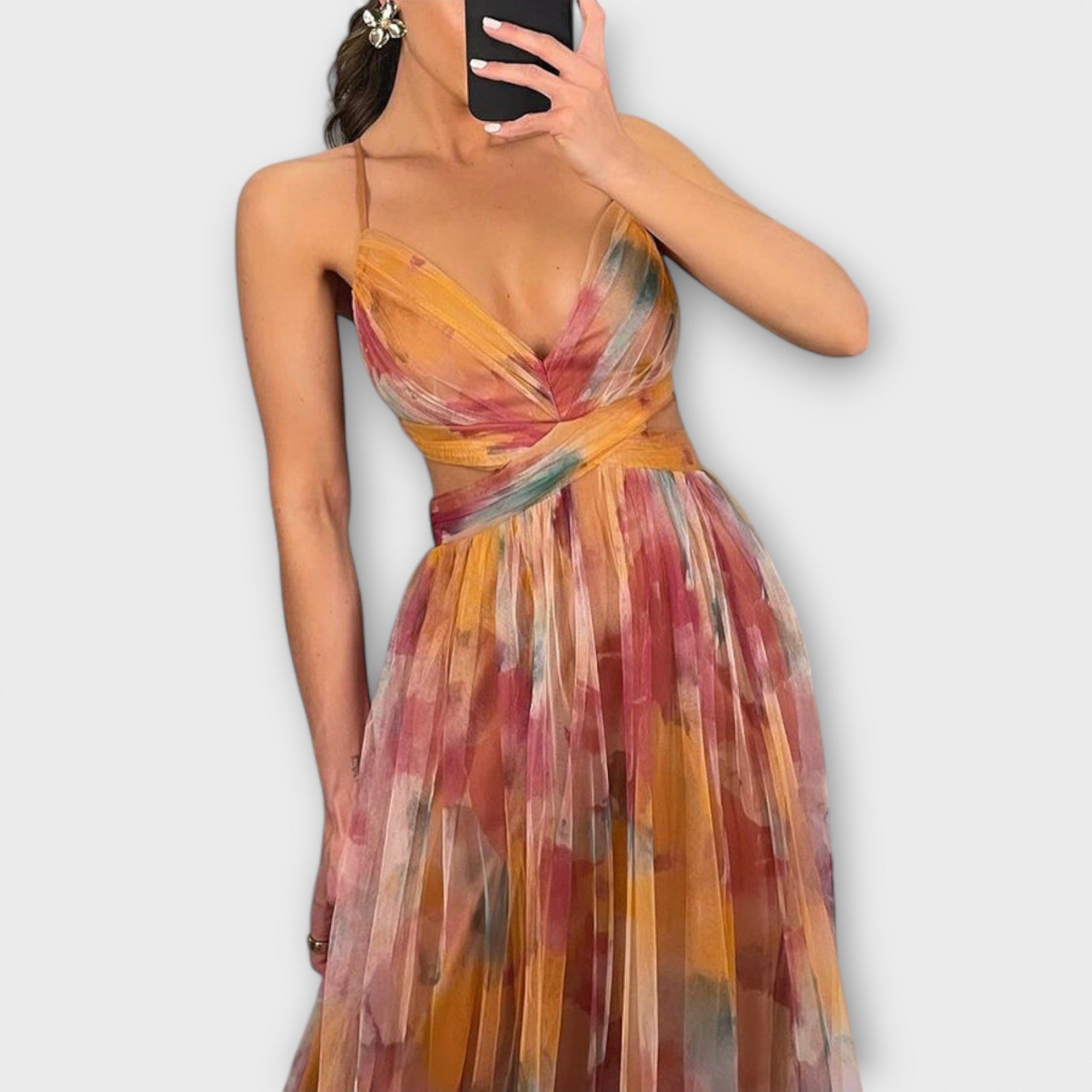 Annai Mesh Maxi Kleid - Elegant und Figurformend