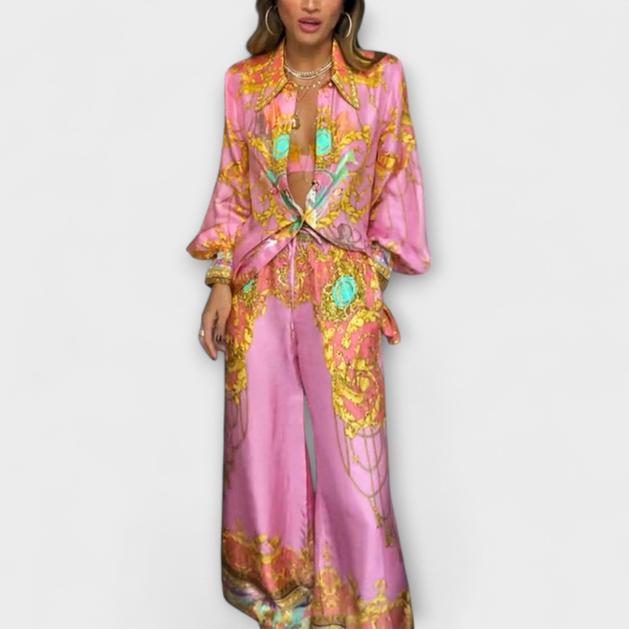 Sage - Meerjungfrau Relaxed Shirt und Elastische Taillenhosen Set Nora Zurich