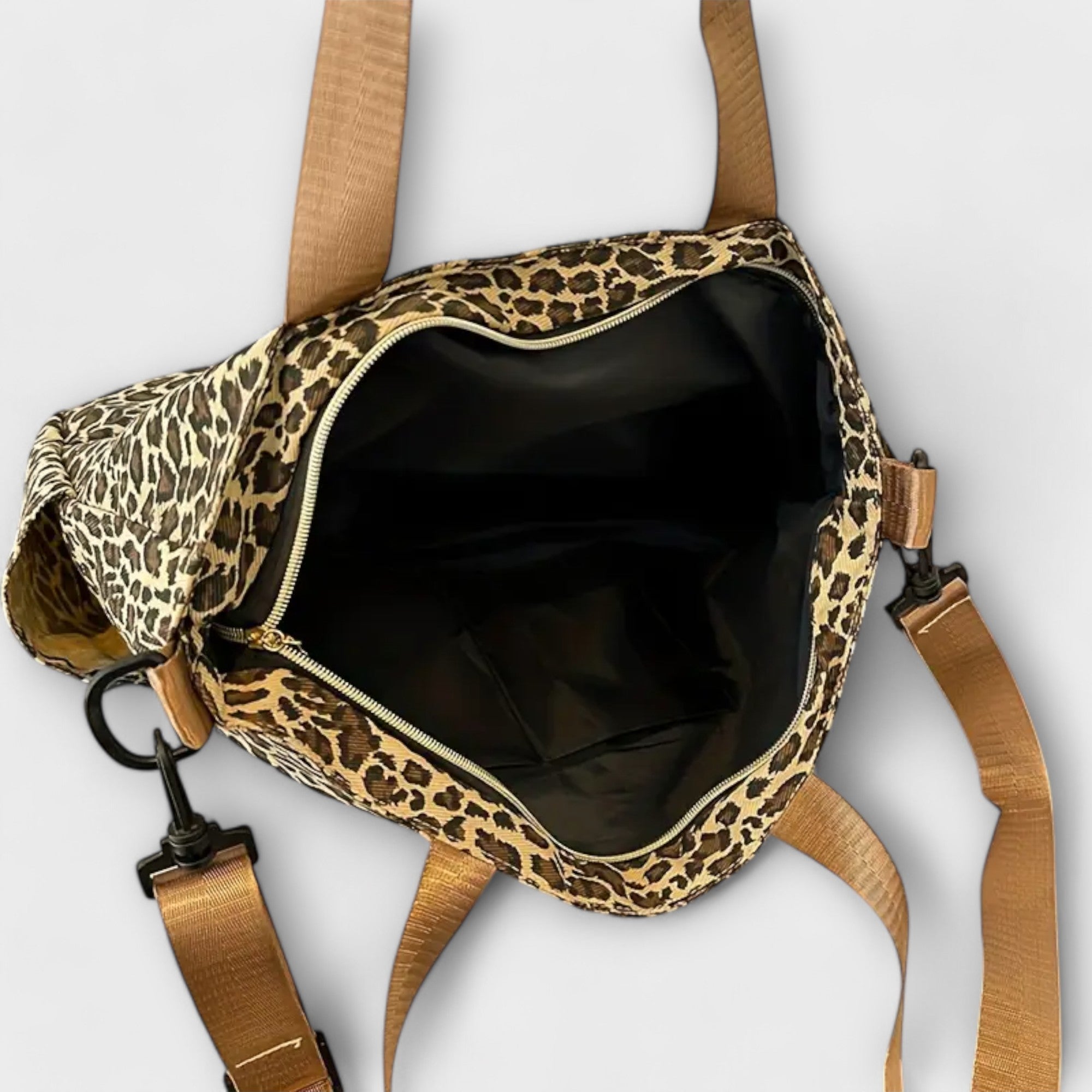 Nora. - Leopardenmuster Canvas Umhängetasche