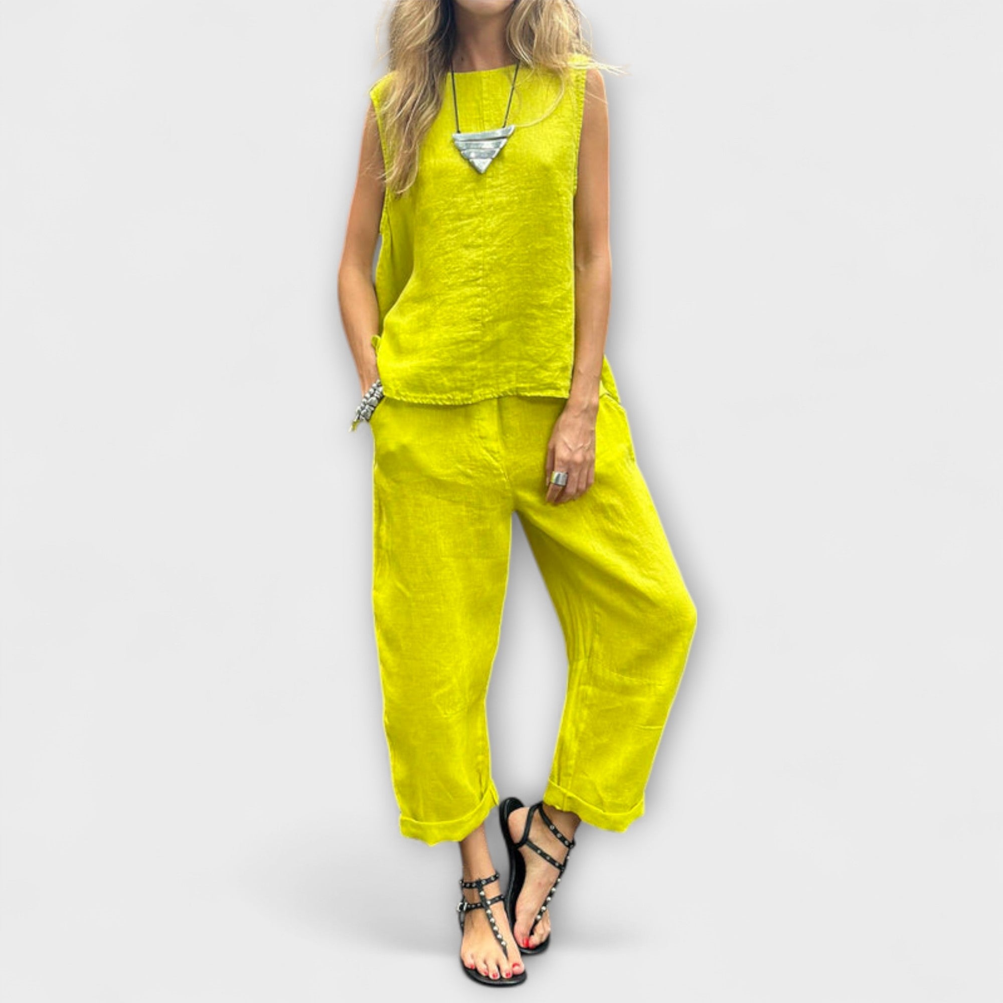 Jennifer - Entspanntes Baumwolle-Leinen Outfit Nora Zurich