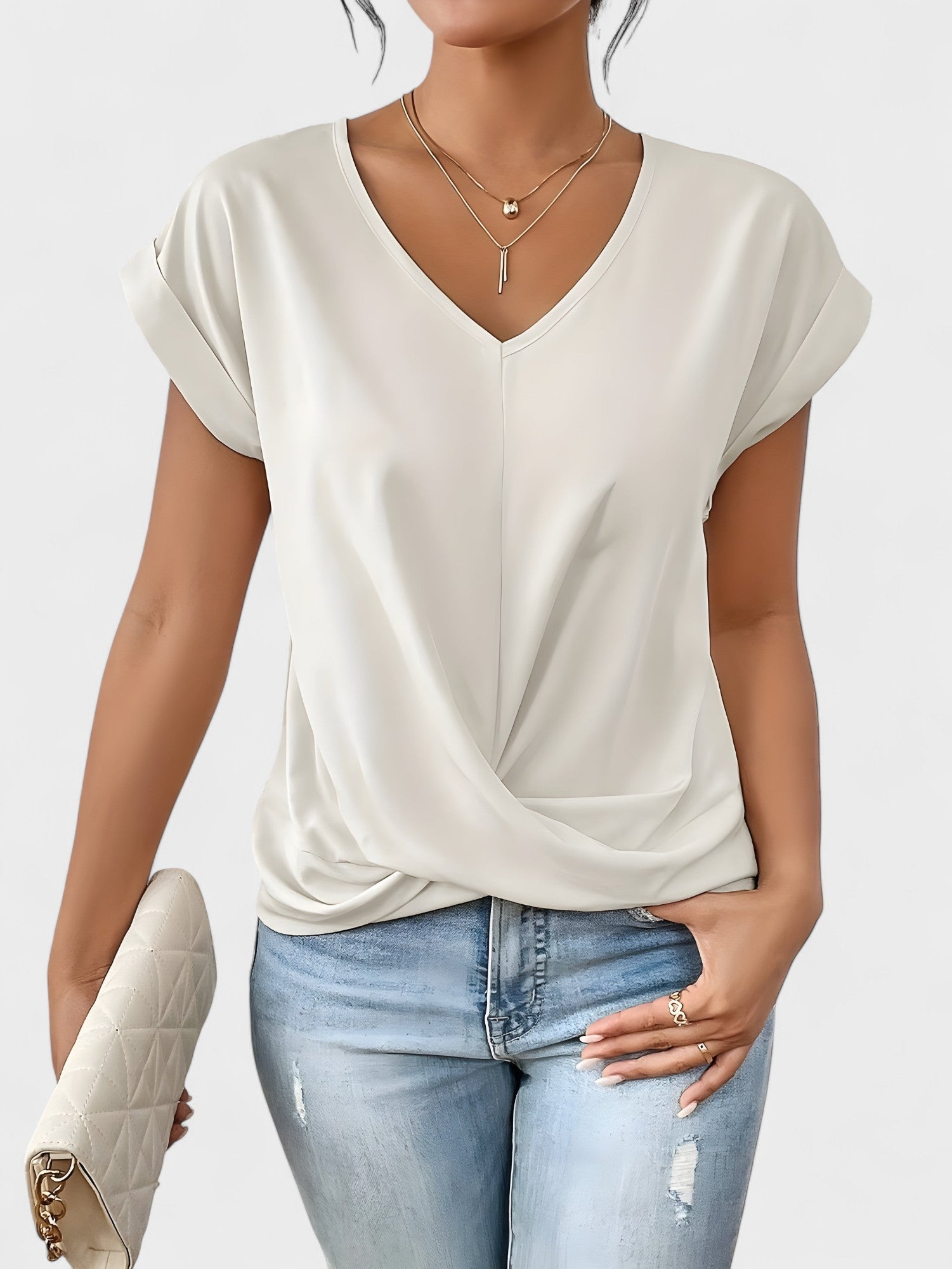Kathrina - V-Ausschnitt Twist Front Top