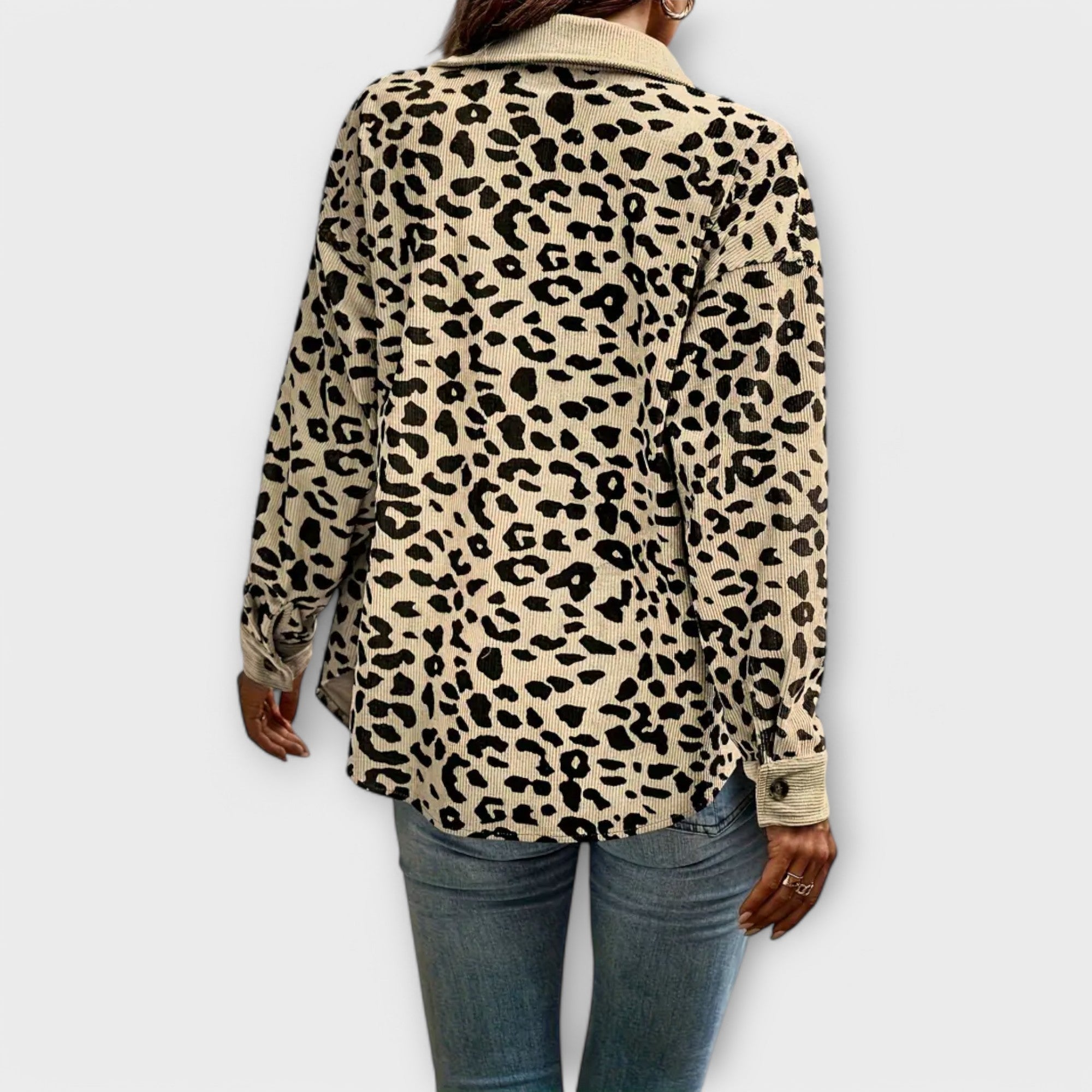 Lässige Leopardenmuster Hemdjacke