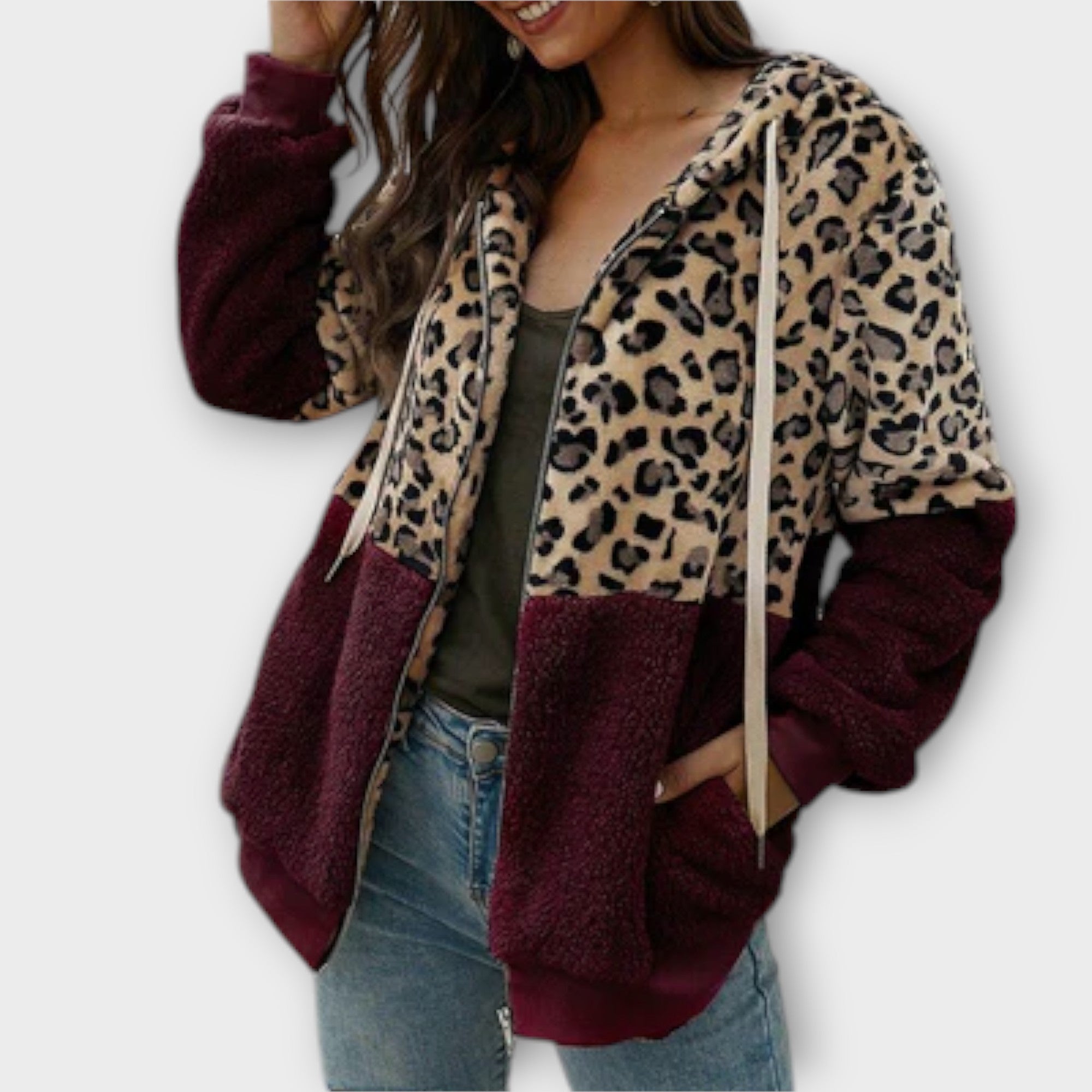 Leoparden-Design Fleece-Hoodie Nora Zurich