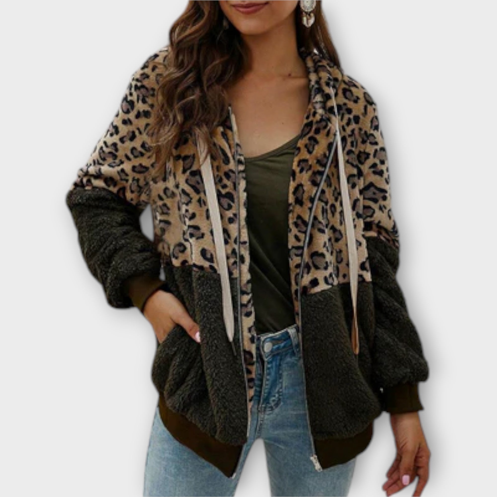 Leoparden-Design Fleece-Hoodie Nora Zurich
