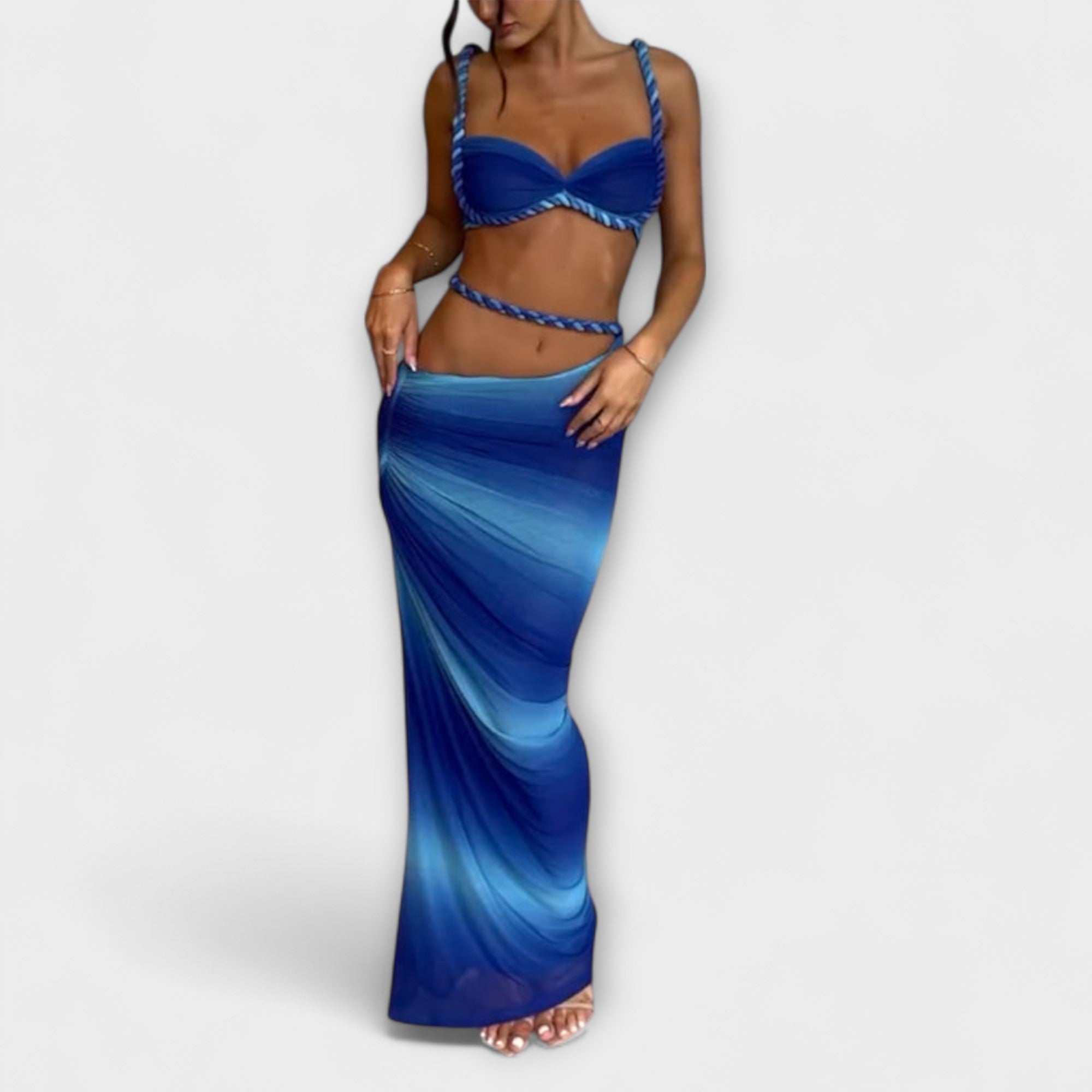 Jane - Schickes Gradient Zopf Crop Top & Overskirt Duo Nora Zurich
