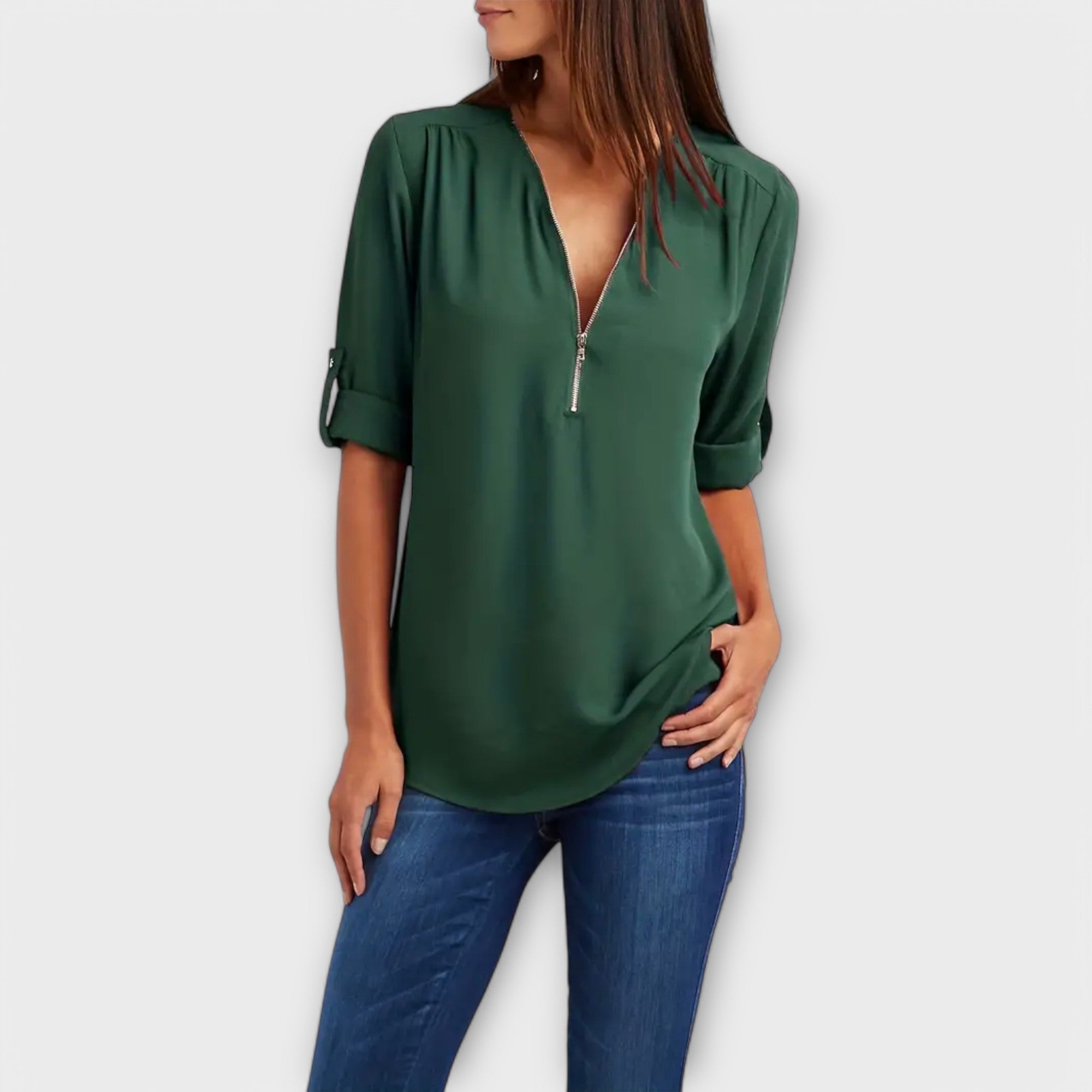 Olivia – Die Entspannte V-Ausschnitt Bluse