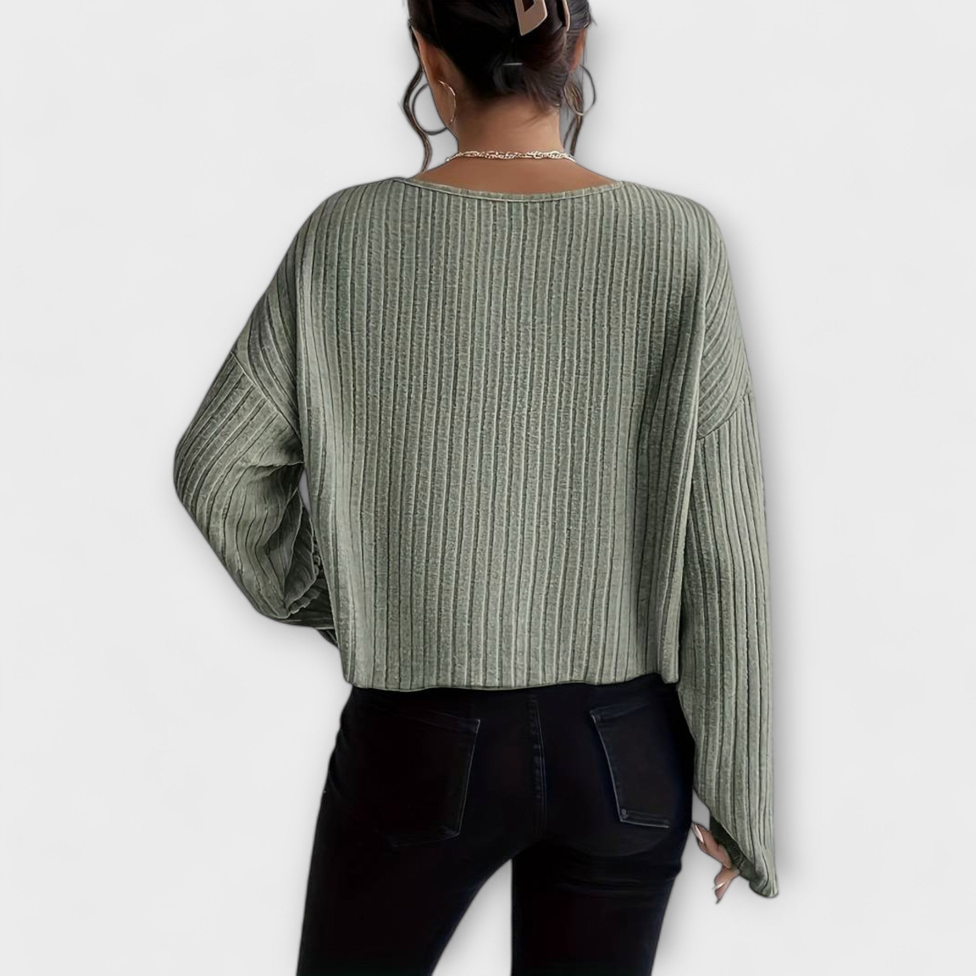 Emily – Modernes Ripp-T-Shirt mit Rundhalsausschnitt