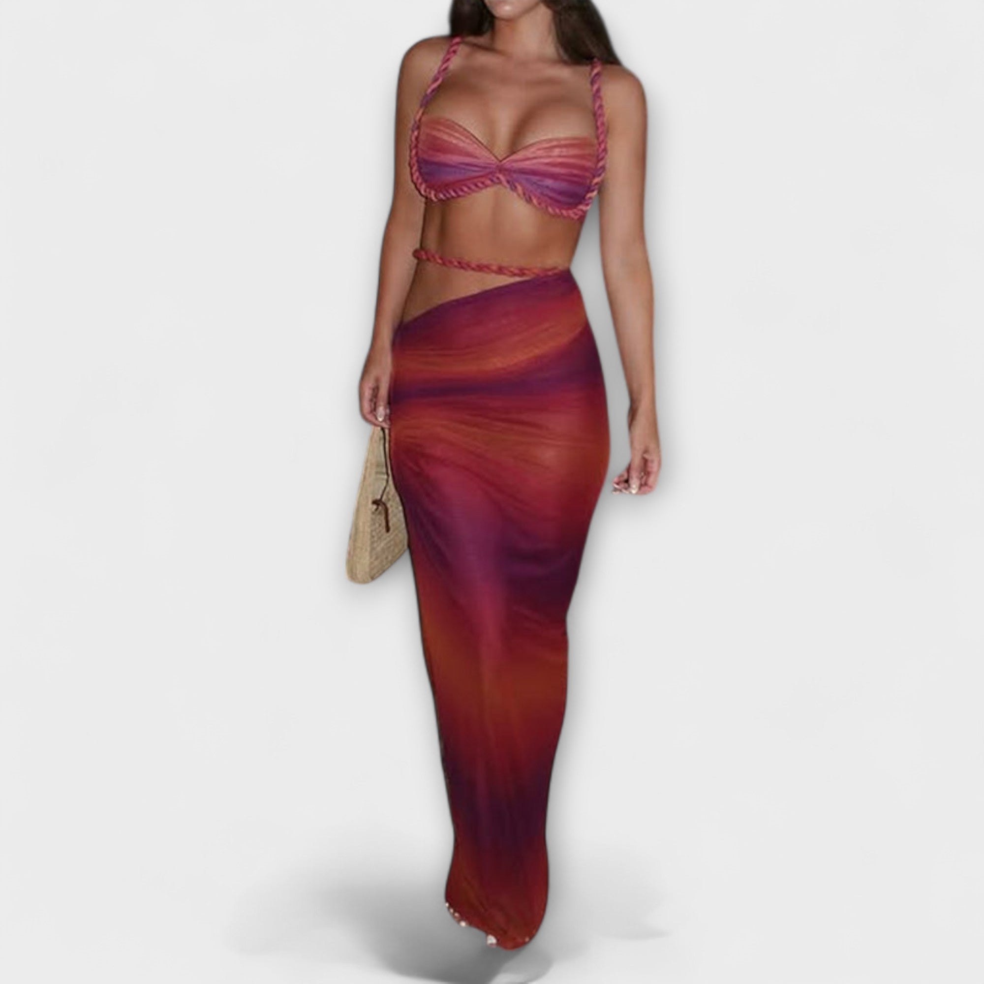 Jane - Schickes Gradient Zopf Crop Top & Overskirt Duo Nora Zurich