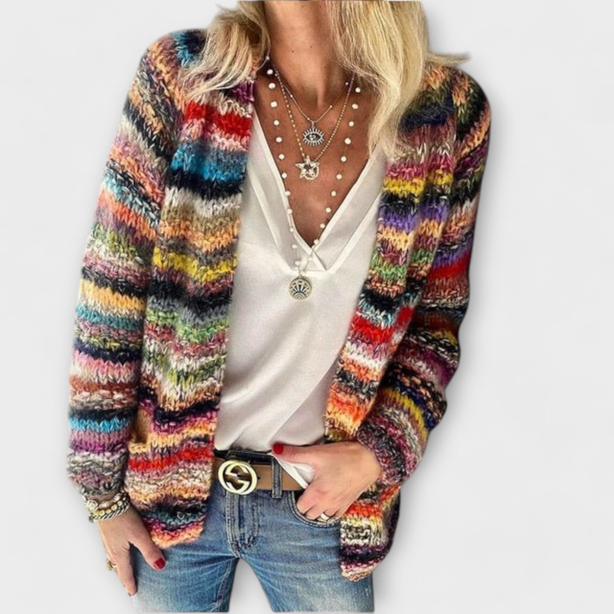 Birgitte - Farbenfrohe und Bequeme Strickjacke Nora Zurich