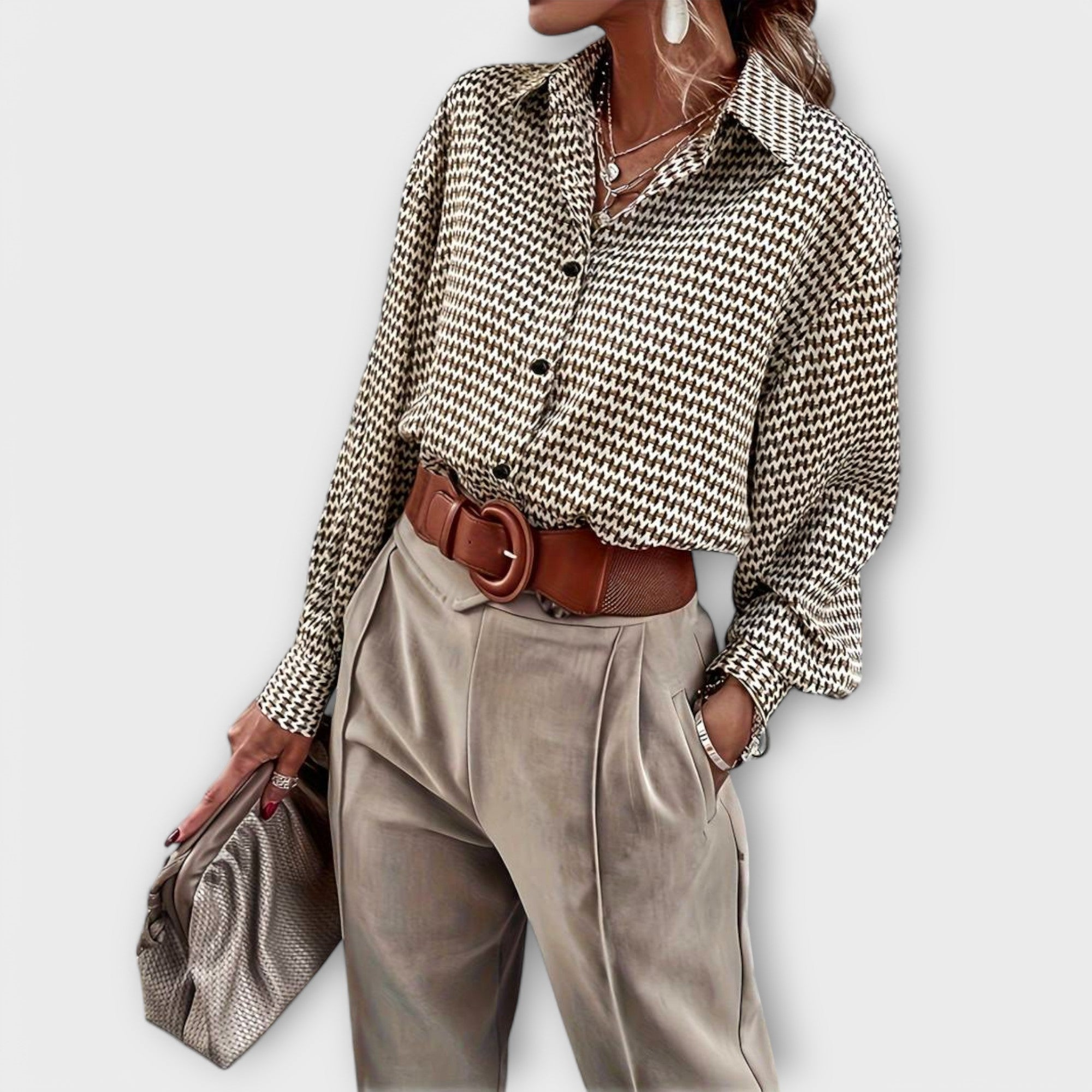 Ashley – Vintage Langärmlige Bluse