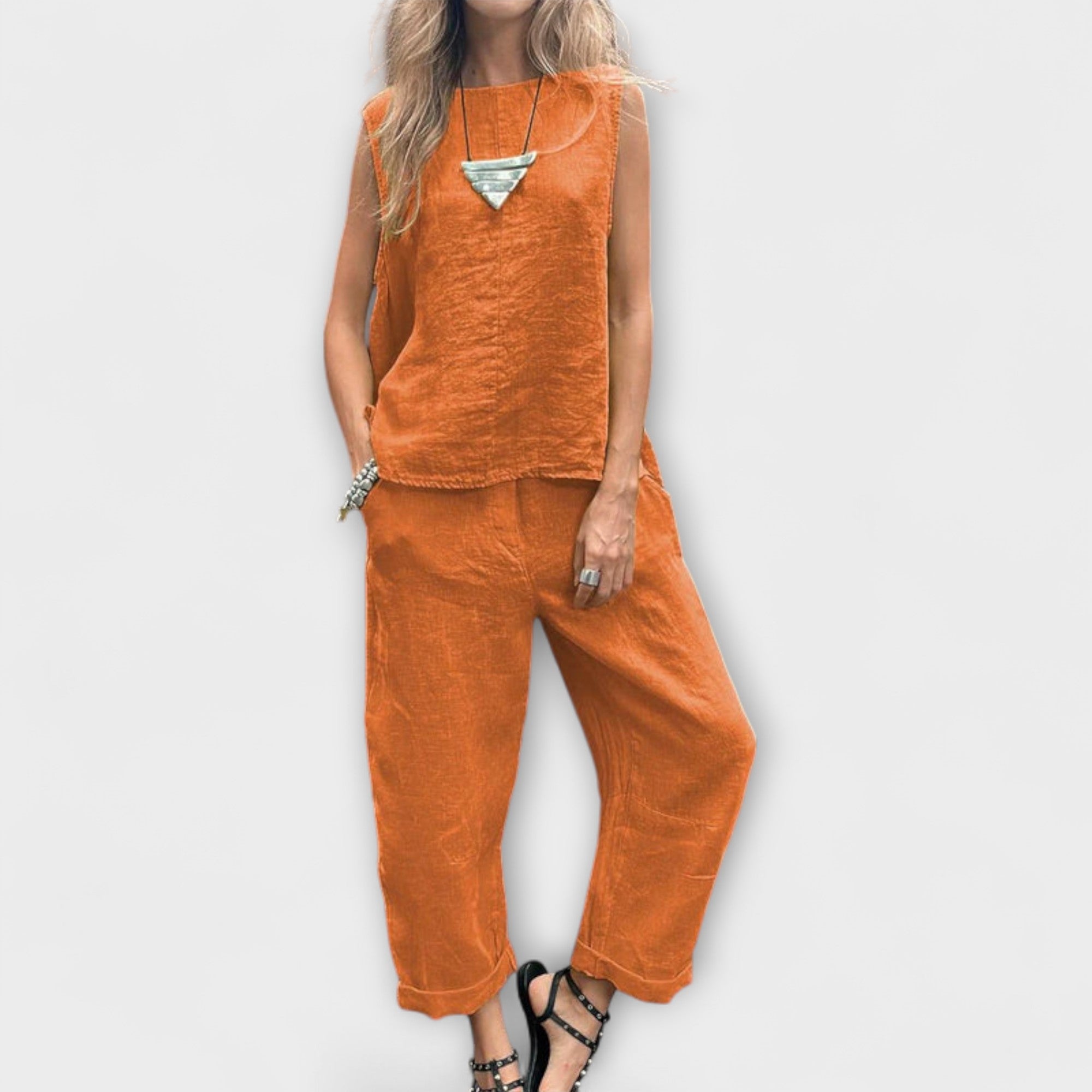 Jennifer - Entspanntes Baumwolle-Leinen Outfit Nora Zurich