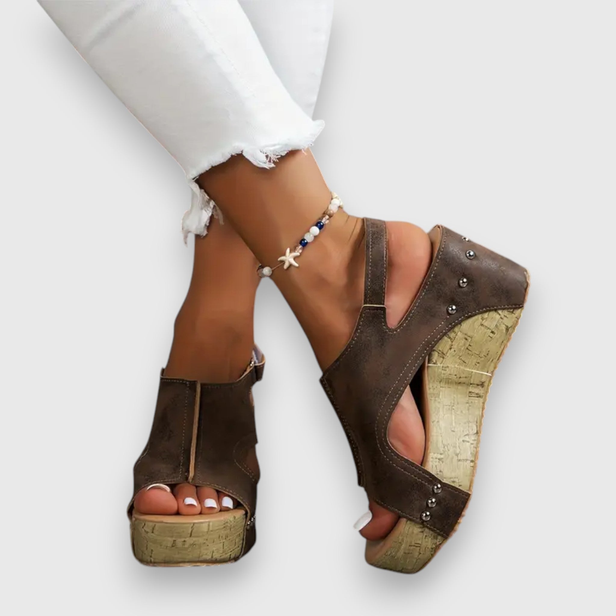 Mia – Vintage Plateau-Sandalen