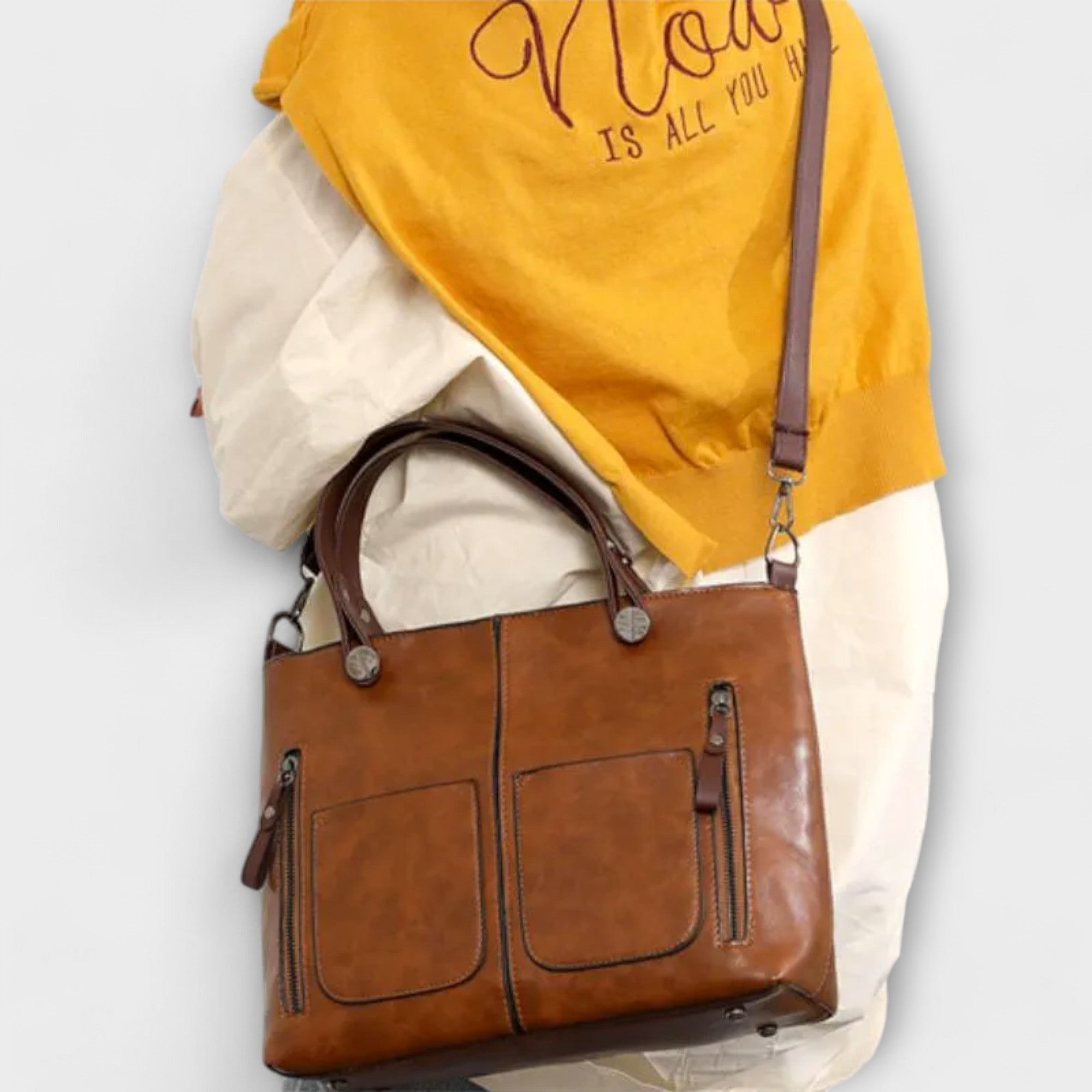 Nora. - Elegante Lederhandtasche