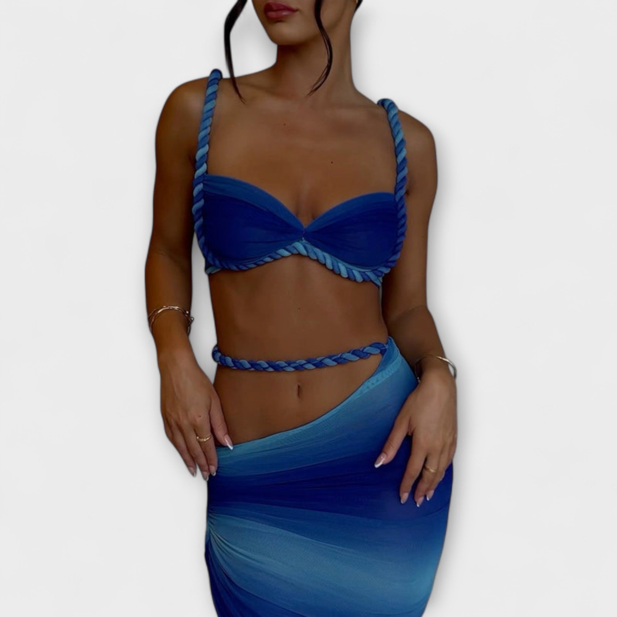 Jane - Schickes Gradient Zopf Crop Top & Overskirt Duo Nora Zurich