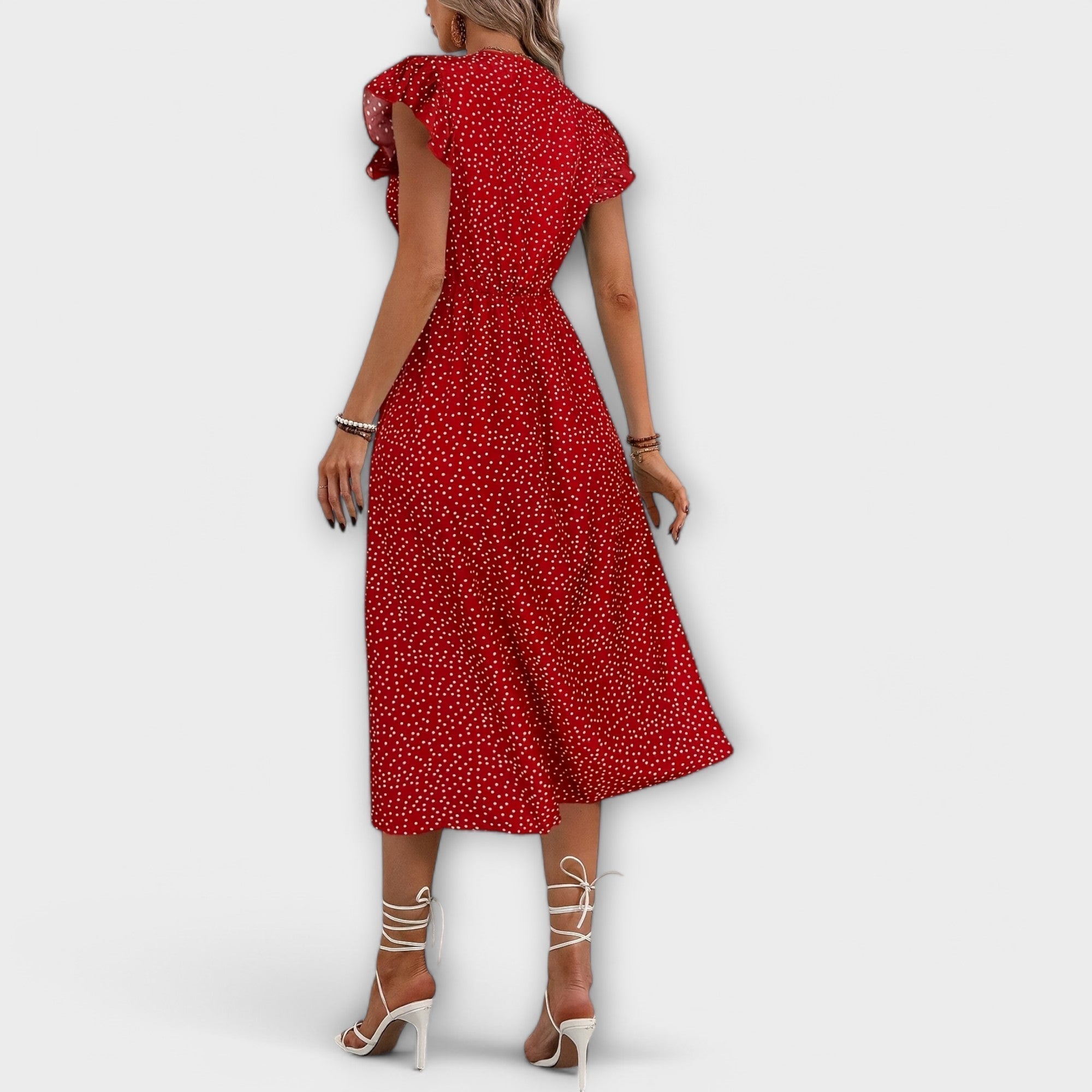 Stilvolles Polka-Dot Midi-Kleid